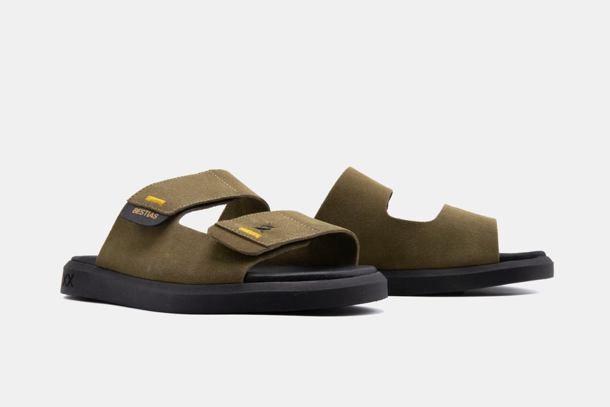 Shoes - Sandalia Hombre - Pantai Suede Oliva - BESTIAS