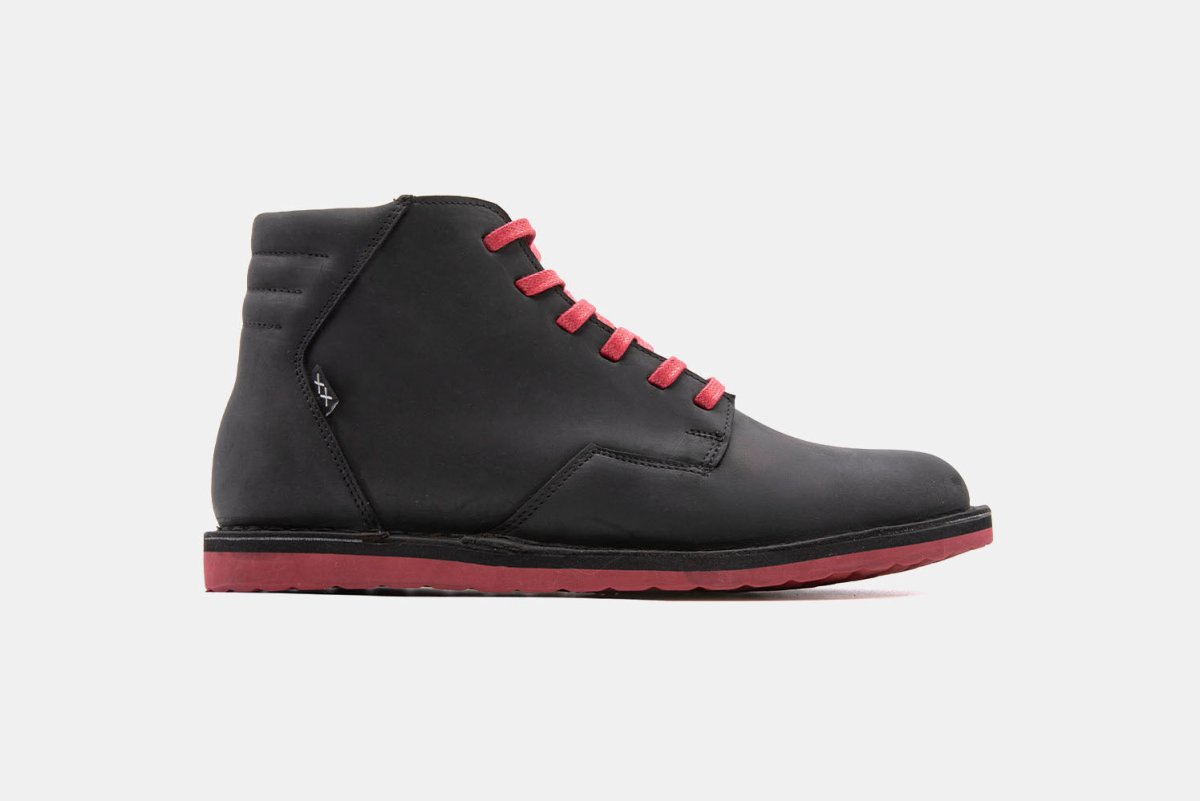 Men's Black Cherry Bison Leather D-Toe Boot ~ botines para hombre